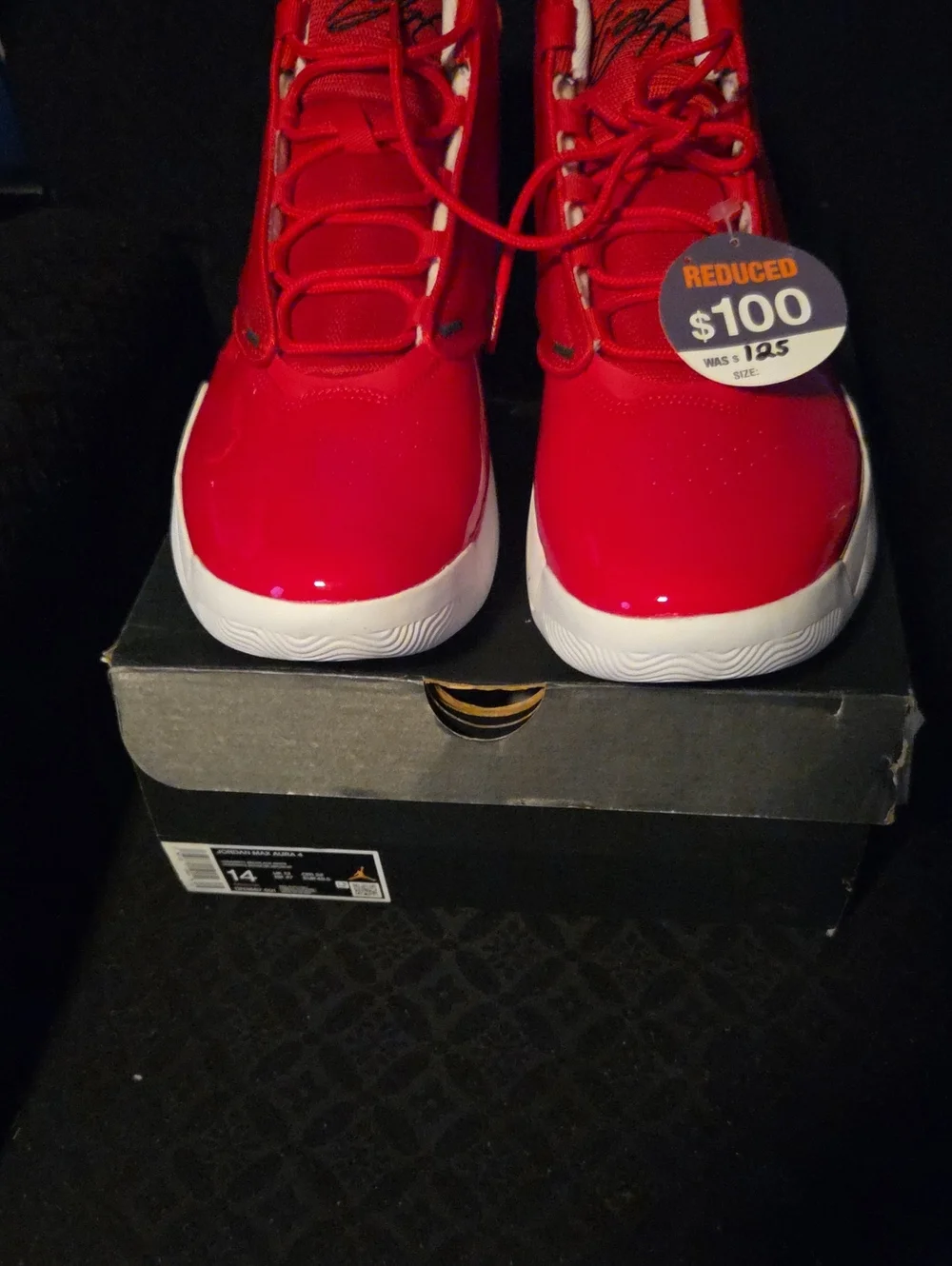 Jordan Red and White Kids Basketball Sneakers